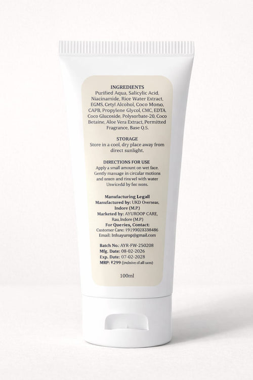 Ayuroop 2% Salicylic Acid Face Wash – Oil Control & Acne Care | 100ml